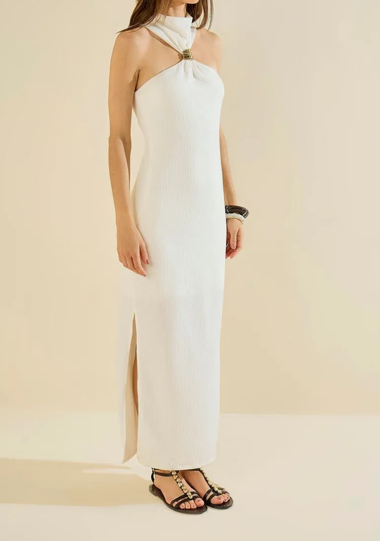 Vestido Longo Alvéolo Branco