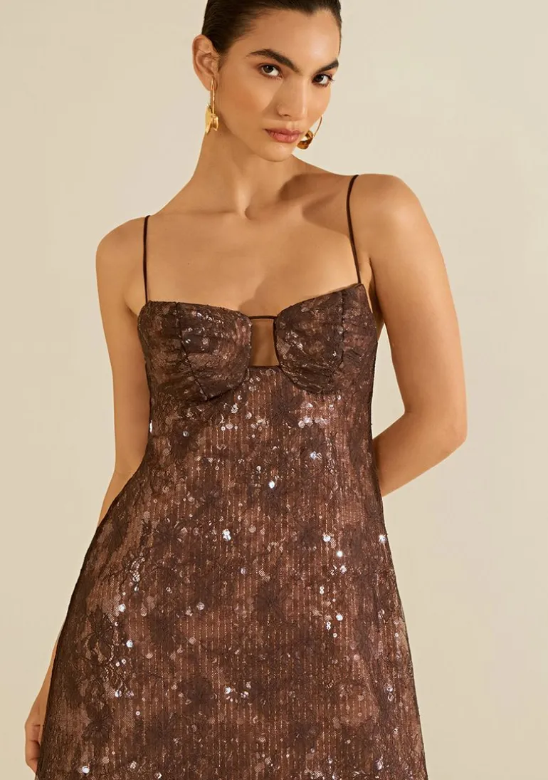 Vestido Longo Aragonita Marrom