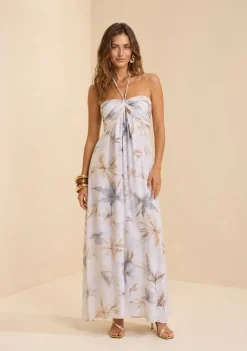 Vestido Longo Flora Azul