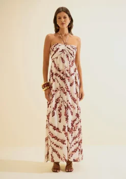 Vestido Longo Flora Bege
