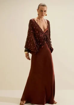 Vestido Longo Solto Cafezal Marrom