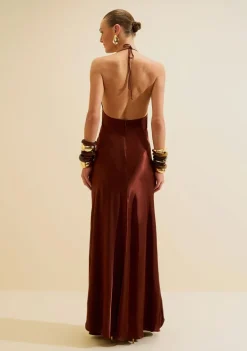 Vestido Longo Solto Cafezal Marrom