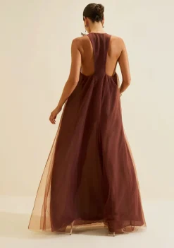 Vestido Longo Umbra Marrom