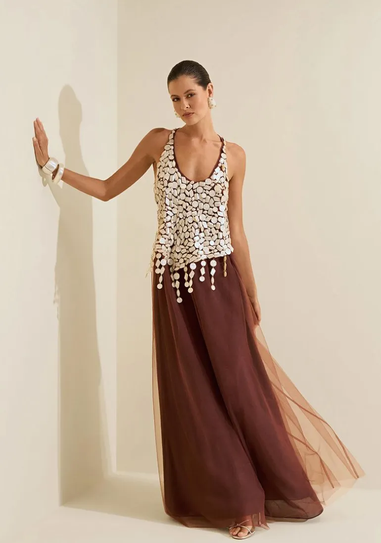 Vestido Longo Umbra Marrom