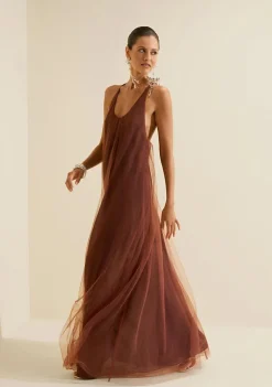Vestido Longo Umbra Marrom