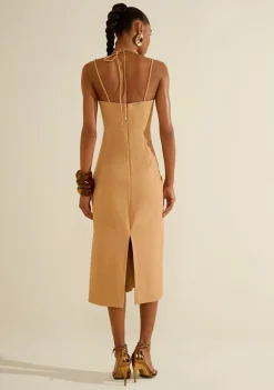 Vestido Midi Eclos Bege Claro