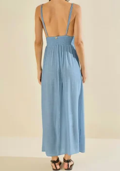 Vestido Midi Enlace Azul