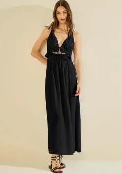 Vestido Midi Enlace Preto