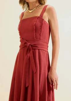 Vestido Midi Estado Natural Bordo