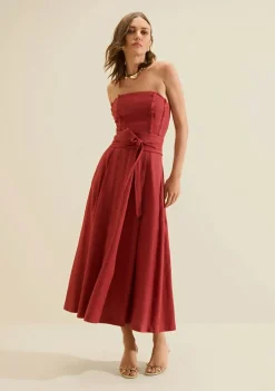 Vestido Midi Estado Natural Bordo