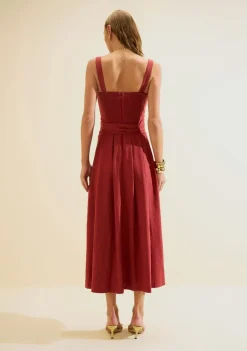 Vestido Midi Estado Natural Bordo