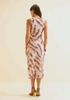 Vestido Midi Flora Bege