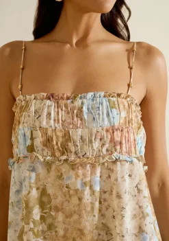 Vestido Midi Florescer Azul