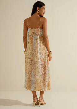 Vestido Midi Florescer Azul