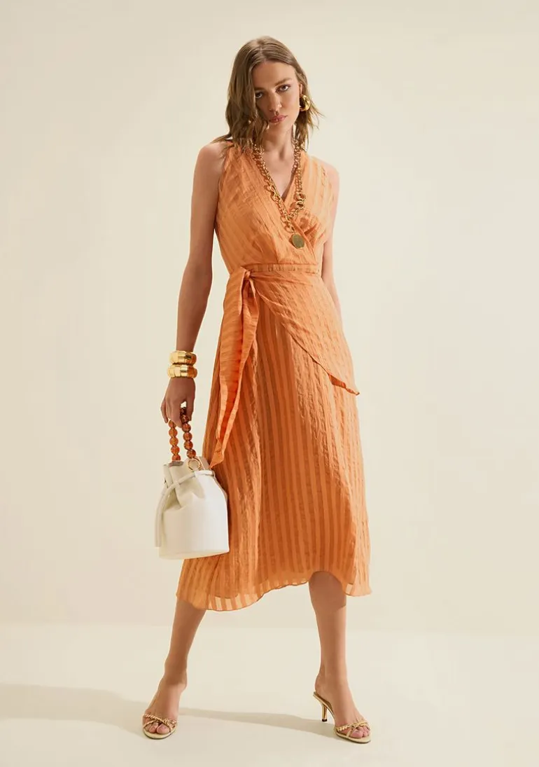 Vestido Midi Lumina Laranja