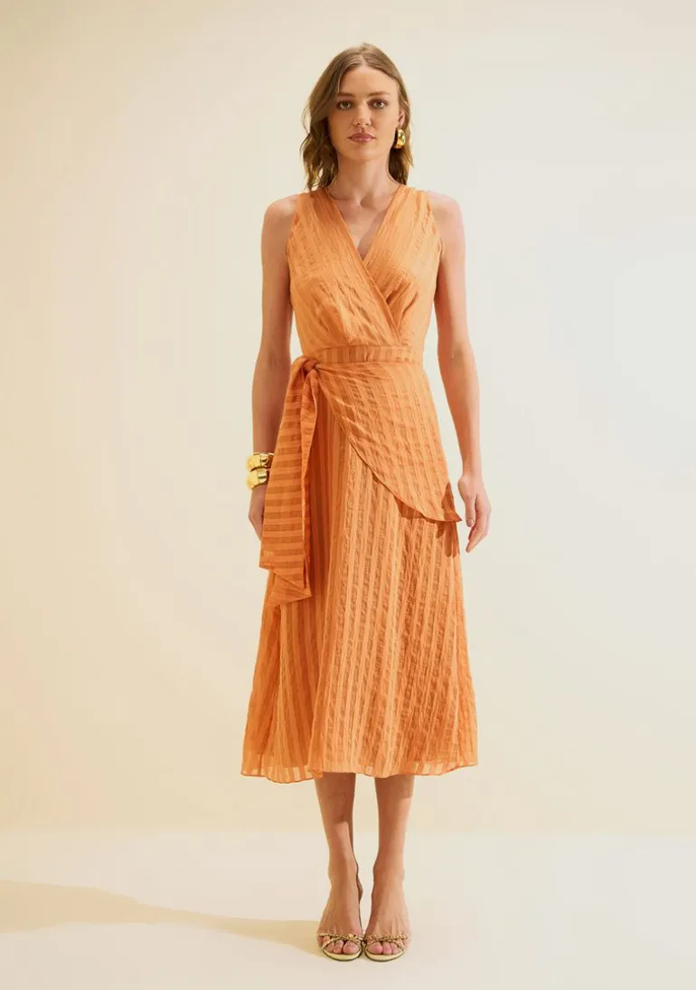 Vestido Midi Lumina Laranja
