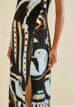 Vestido Midi Náutilo Preto/azul