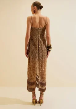 Vestido Midi Reto Umbra Marrom