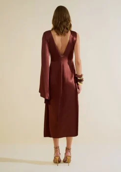 Vestido Midi Umbra Marrom