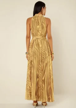 Vestido Morena Rosa Solto Cava Francesa Sem Manga Longo Amarelo
