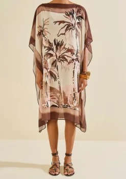 Vestido Solto Instinto Marrom/rosa