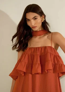 Vestido Solto Jaspe Marrom