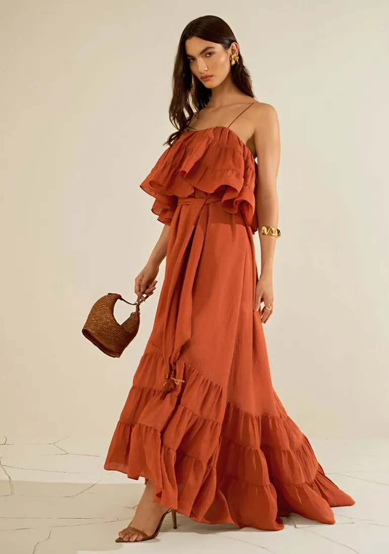 Vestido Solto Jaspe Marrom