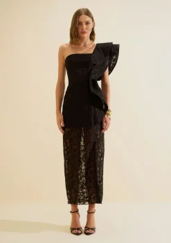 Vestido Um Ombro Só Apogeu Preto