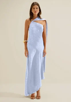 Vestido Um Ombro Só Lumina Azul
