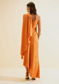 Vestido Um Ombro Só Lumina Laranja