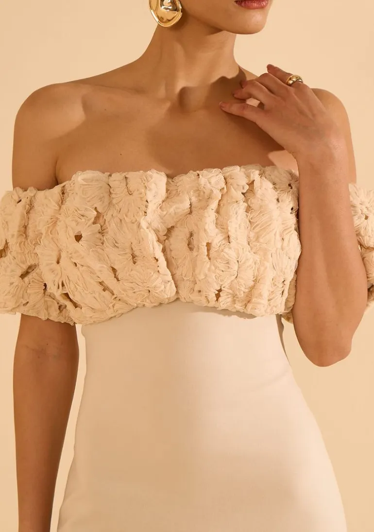 Vestido Um Ombro Só Morganita Bege