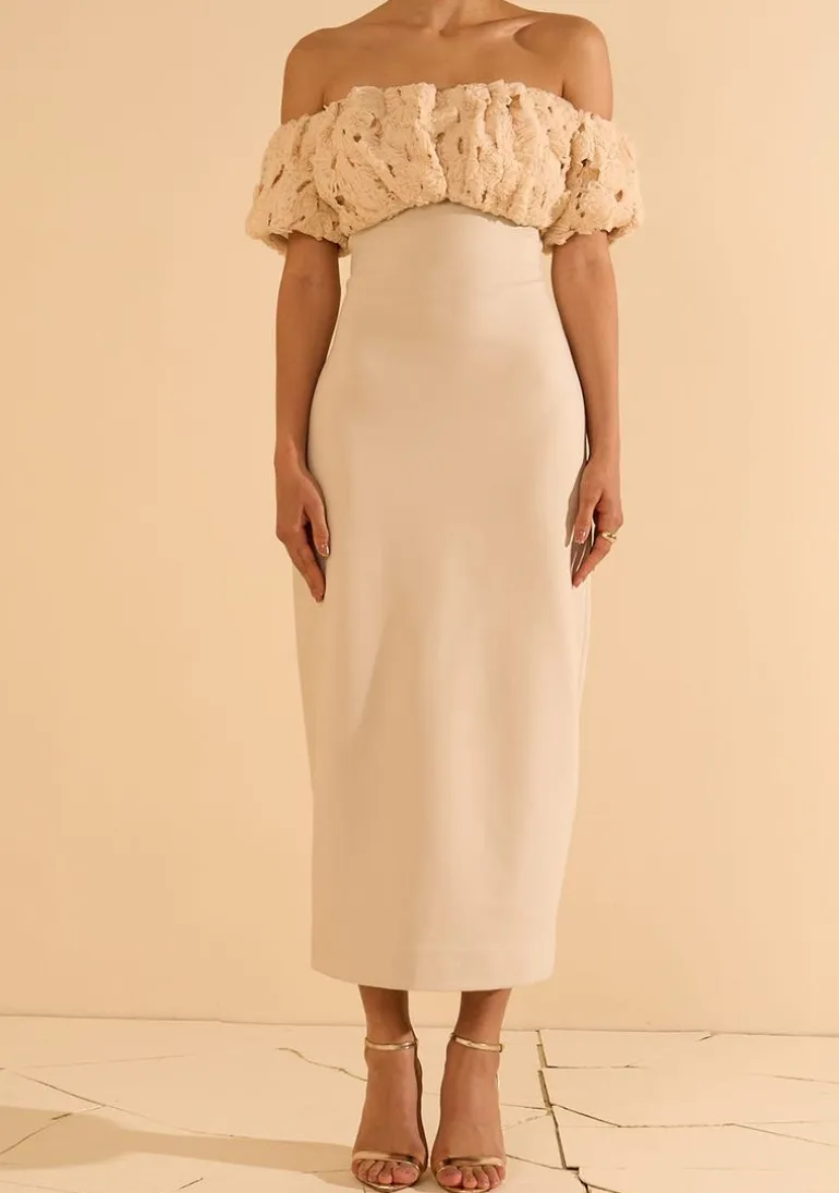 Vestido Um Ombro Só Morganita Bege