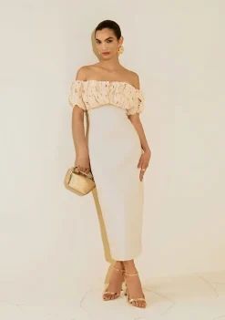 Vestido Um Ombro Só Morganita Bege