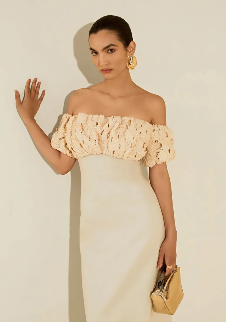 Vestido Um Ombro Só Morganita Bege