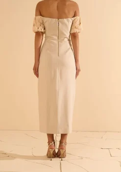 Vestido Um Ombro Só Morganita Bege