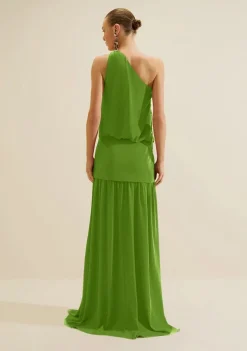 Vestido Um Ombro Só Rubra Verde