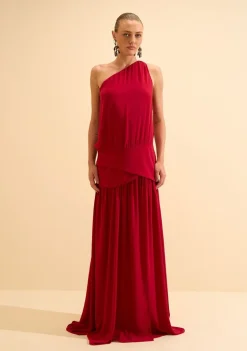 Vestido Um Ombro Só Rubra Vermelho