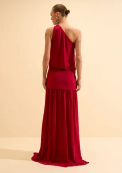 Vestido Um Ombro Só Rubra Vermelho