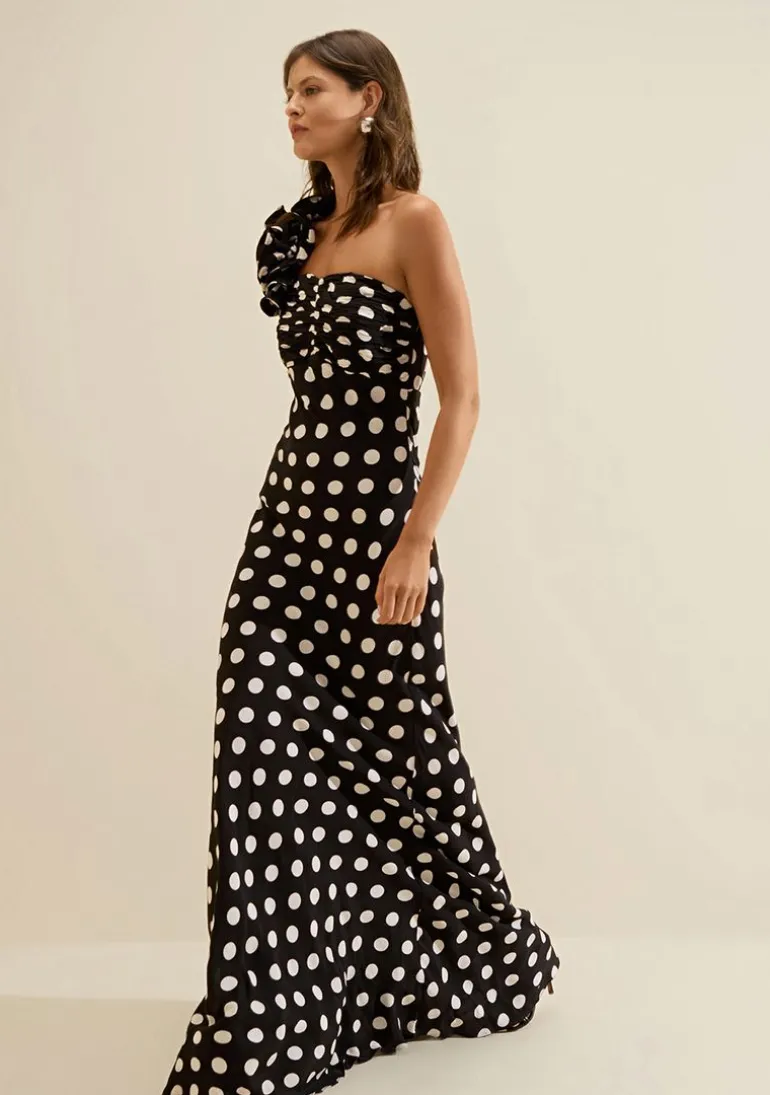 Vestido Um Ombro Só Sonata Preto/branco